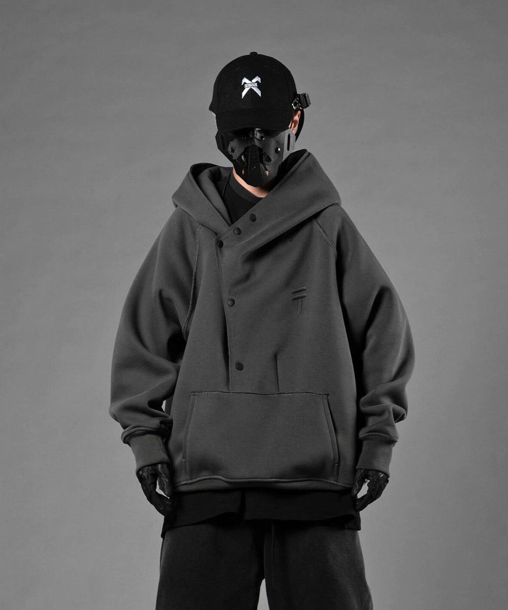 HiH38 Grey Layered Hoodie