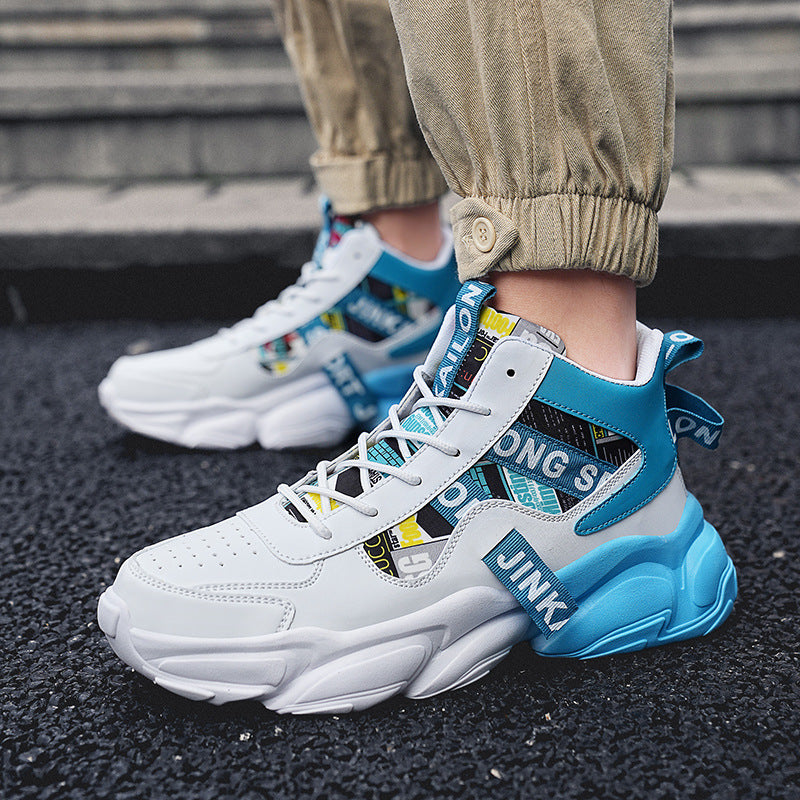 High Top Chunky Sneakers – Fashion Casual Streetwear Shoes with Colorblock Design