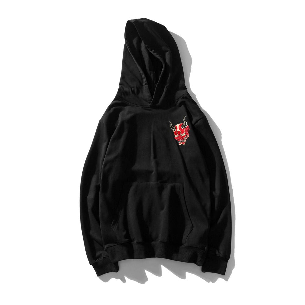 Red Oni Embroidered Hoodie