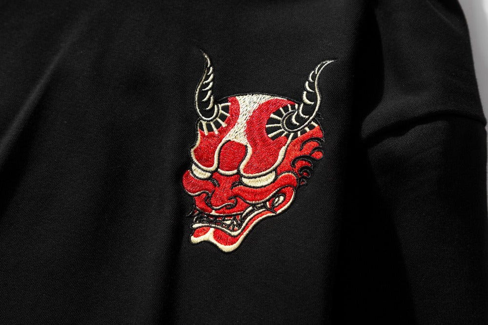 Red Oni Embroidered Hoodie