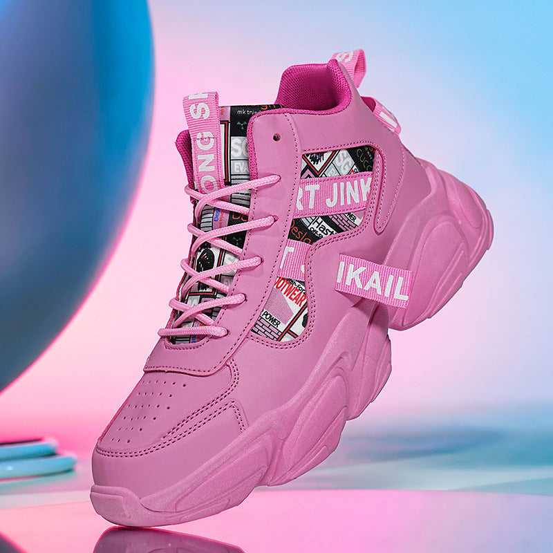 High Top Chunky Sneakers – Fashion Casual Streetwear Shoes with Colorblock Design