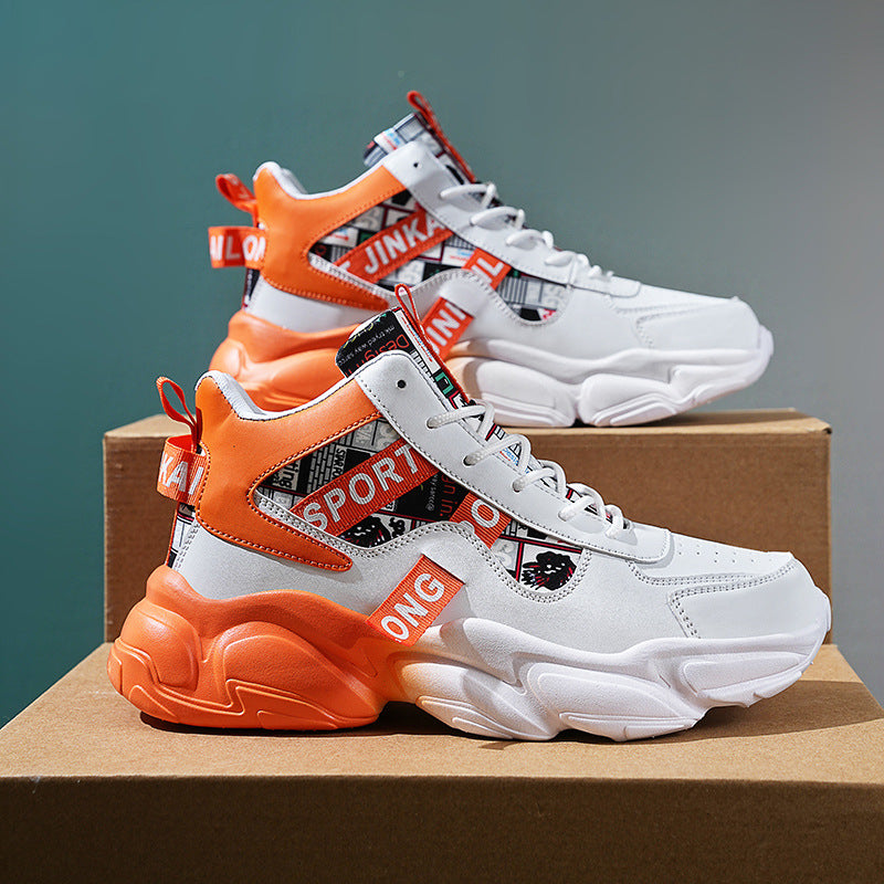 High Top Chunky Sneakers – Fashion Casual Streetwear Shoes with Colorblock Design