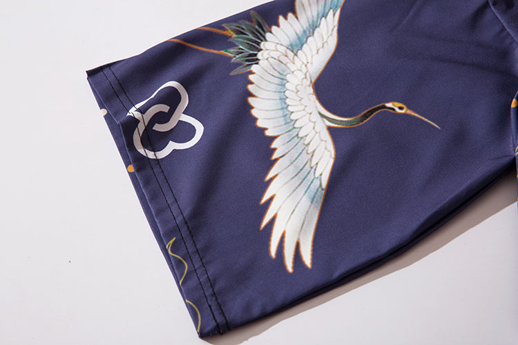 YC6316 Purple Cranes Kimono