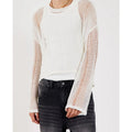Hollow-Out Sheer Long Sleeve Top