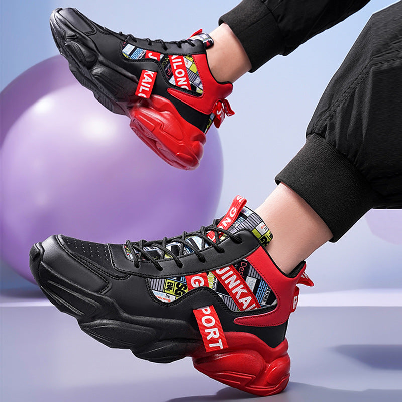 High Top Chunky Sneakers – Fashion Casual Streetwear Shoes with Colorblock Design