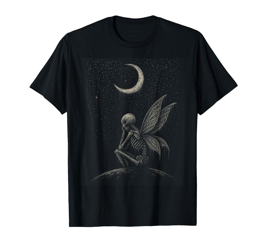 Fairycore Emo Goth Crying Skeleton T-Shirt - Aesthetic Graphic Unisex