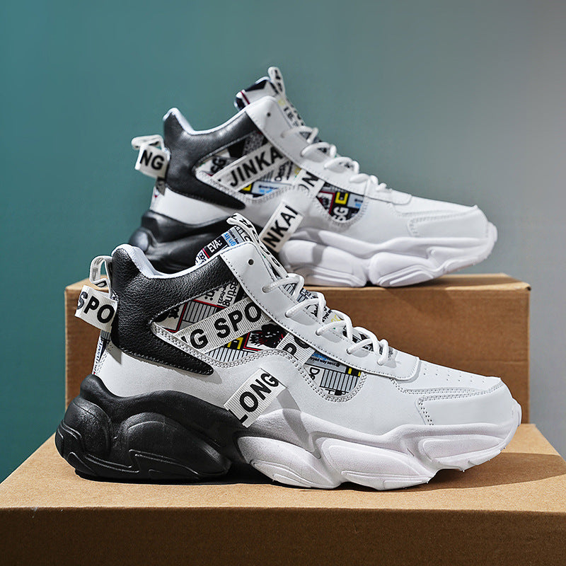 High Top Chunky Sneakers – Fashion Casual Streetwear Shoes with Colorblock Design