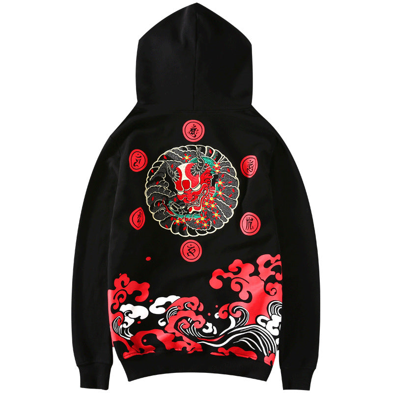 Red Oni Embroidered Hoodie