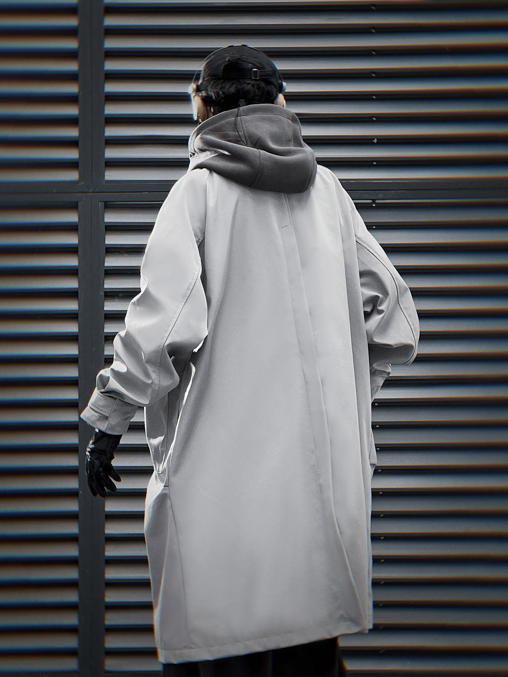 HiJ36 Grey Urban Trench Coat