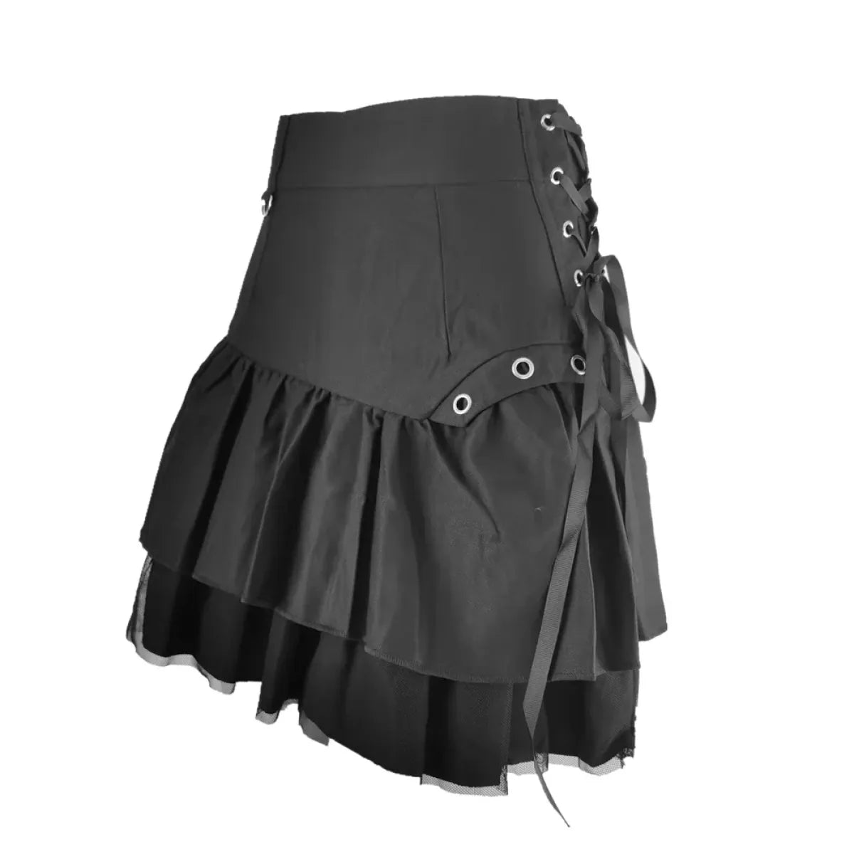 Black Retro Kawaii Skirt – Sweet Korean Streetwear Mini Skirt