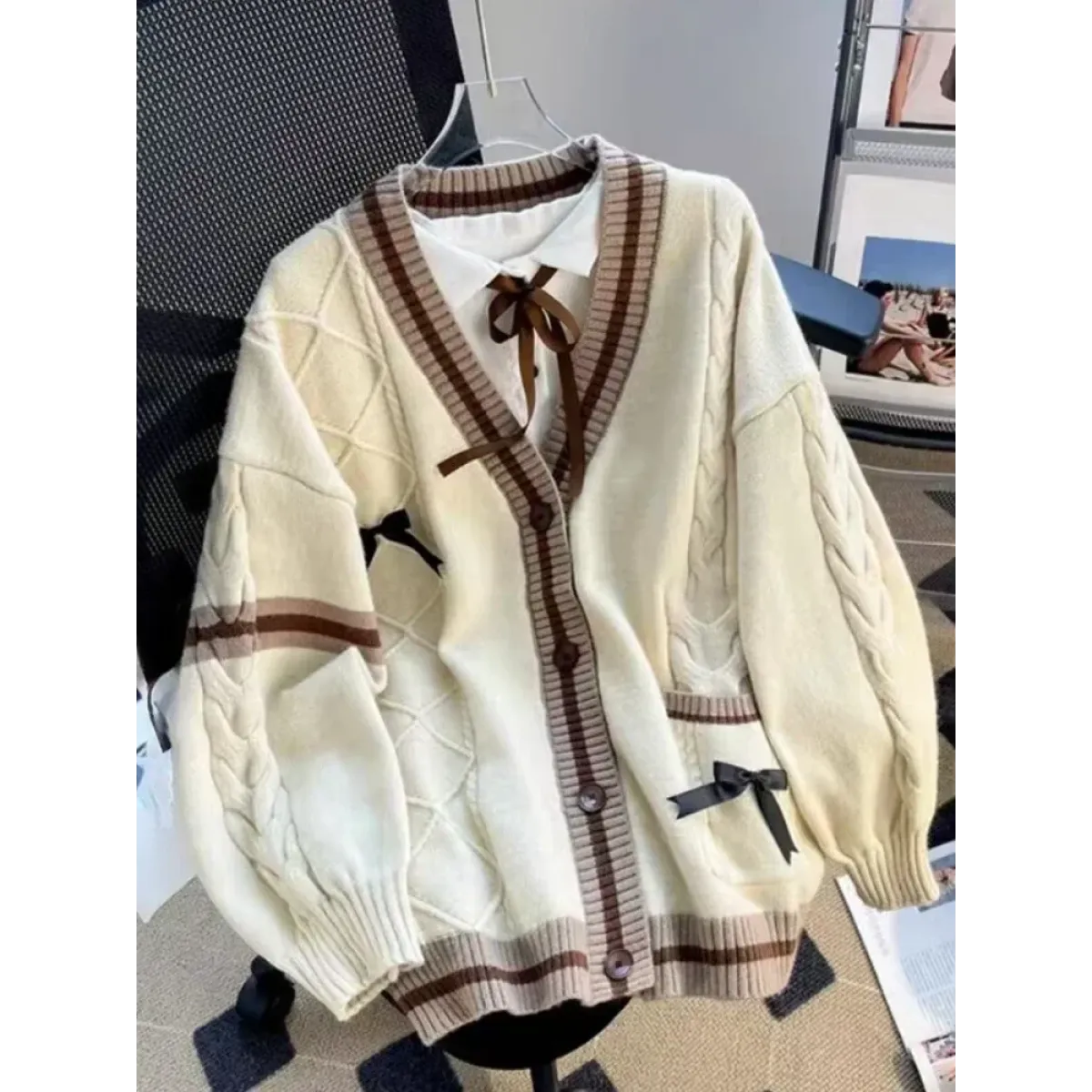 Bow Knit Cardigan