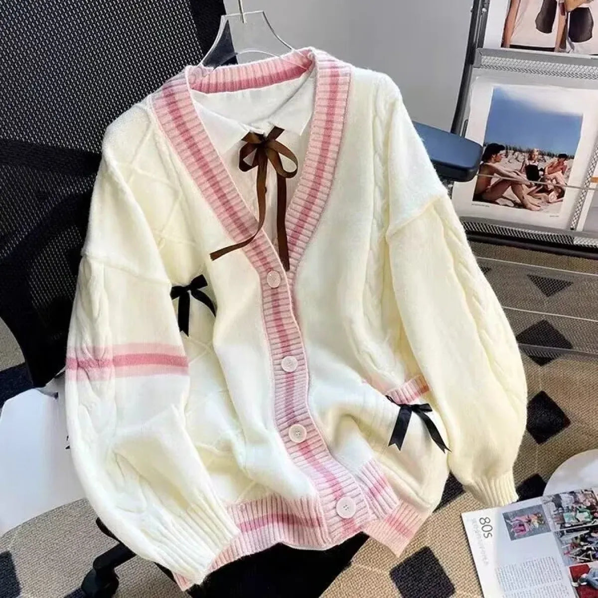 Bow Knit Cardigan