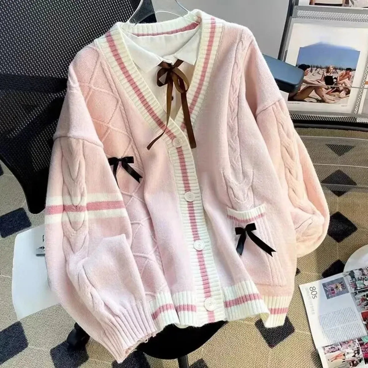 Bow Knit Cardigan