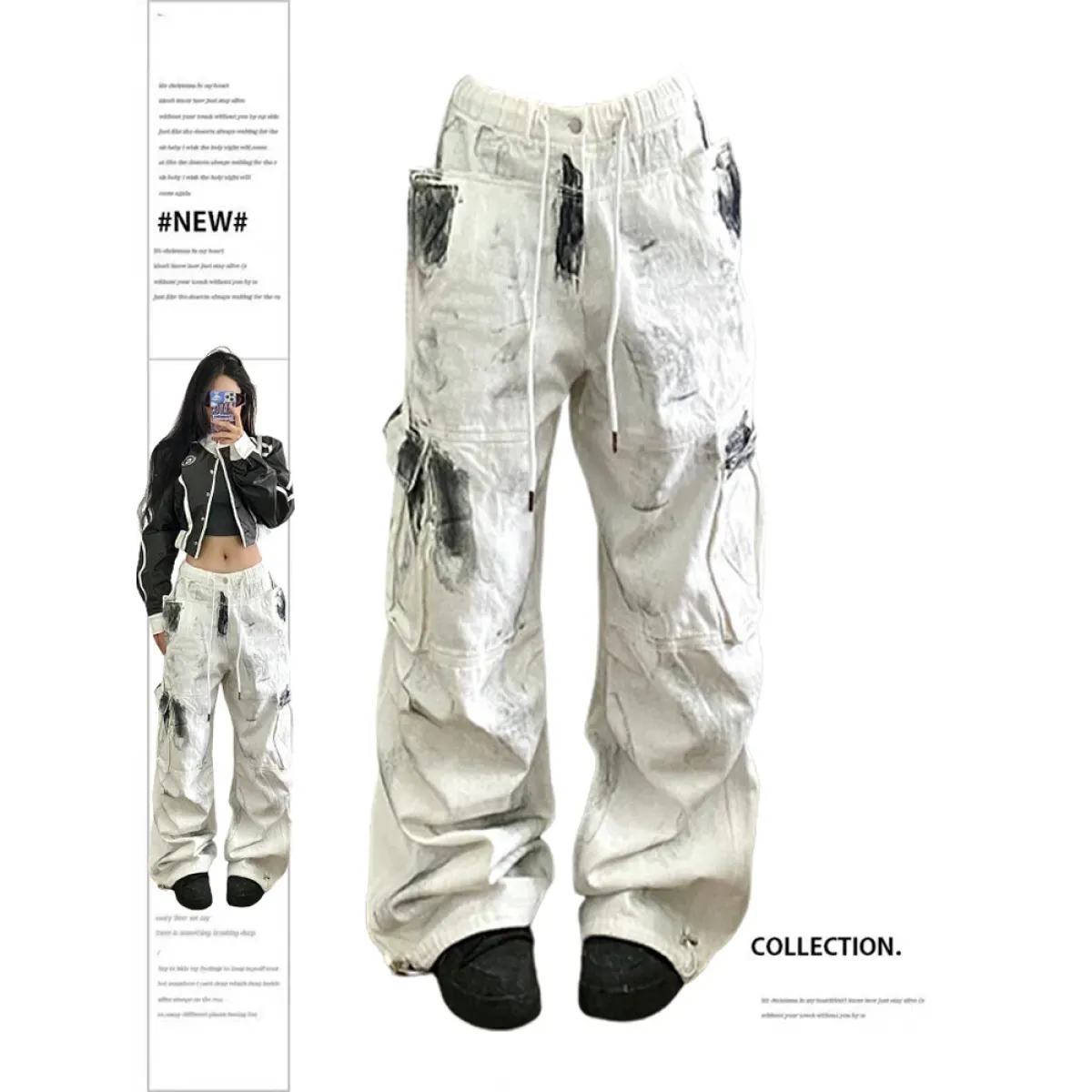 Vintage White Cargo Jeans