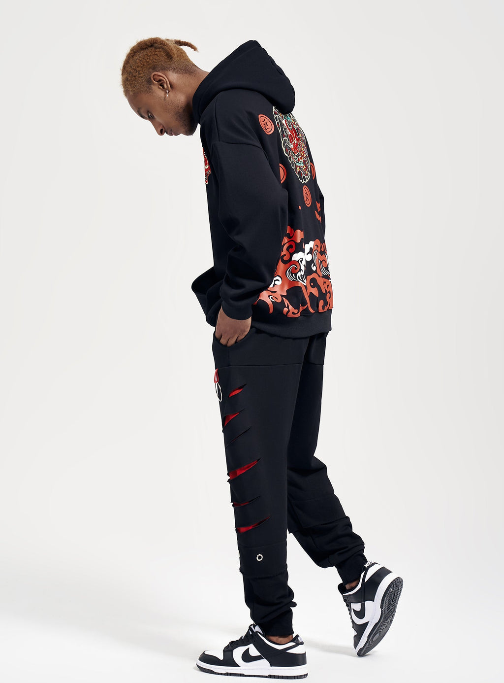 Red Oni Embroidered Hoodie