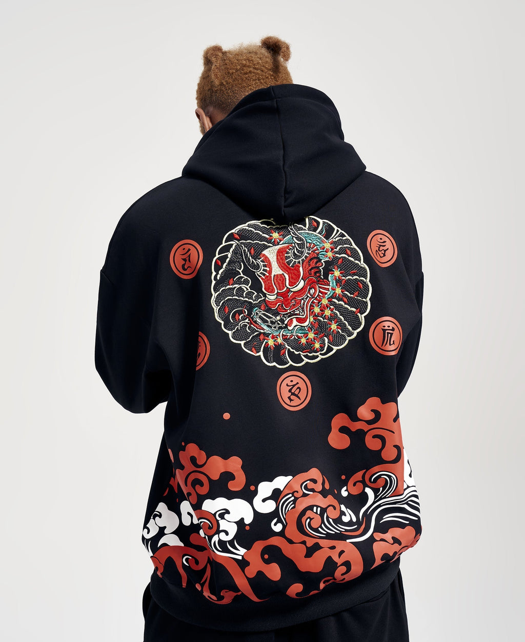 Red Oni Embroidered Hoodie