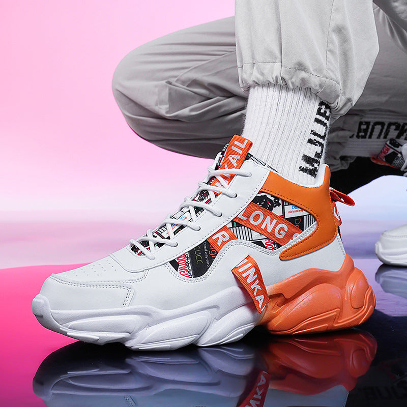 High Top Chunky Sneakers – Fashion Casual Streetwear Shoes with Colorblock Design