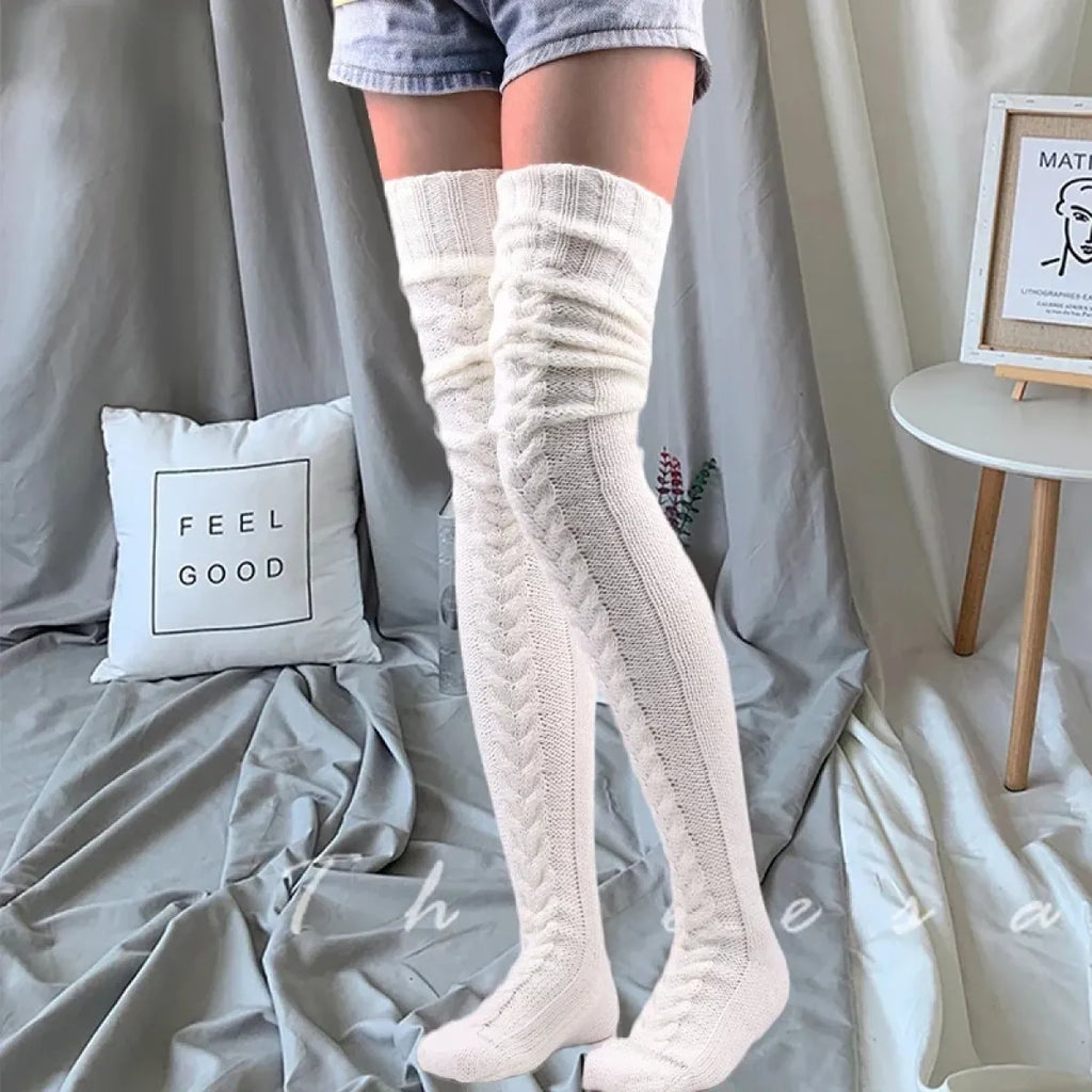 Extra Long Thigh High Stockings - Harajuku Winter Leg Warmers