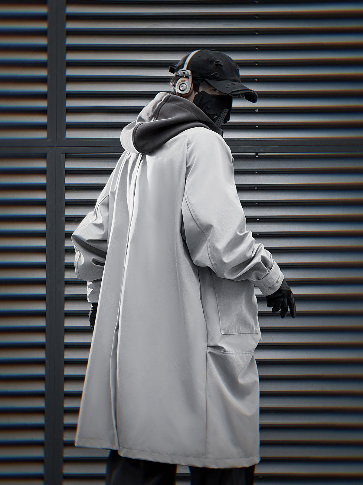 HiJ36 Grey Urban Trench Coat