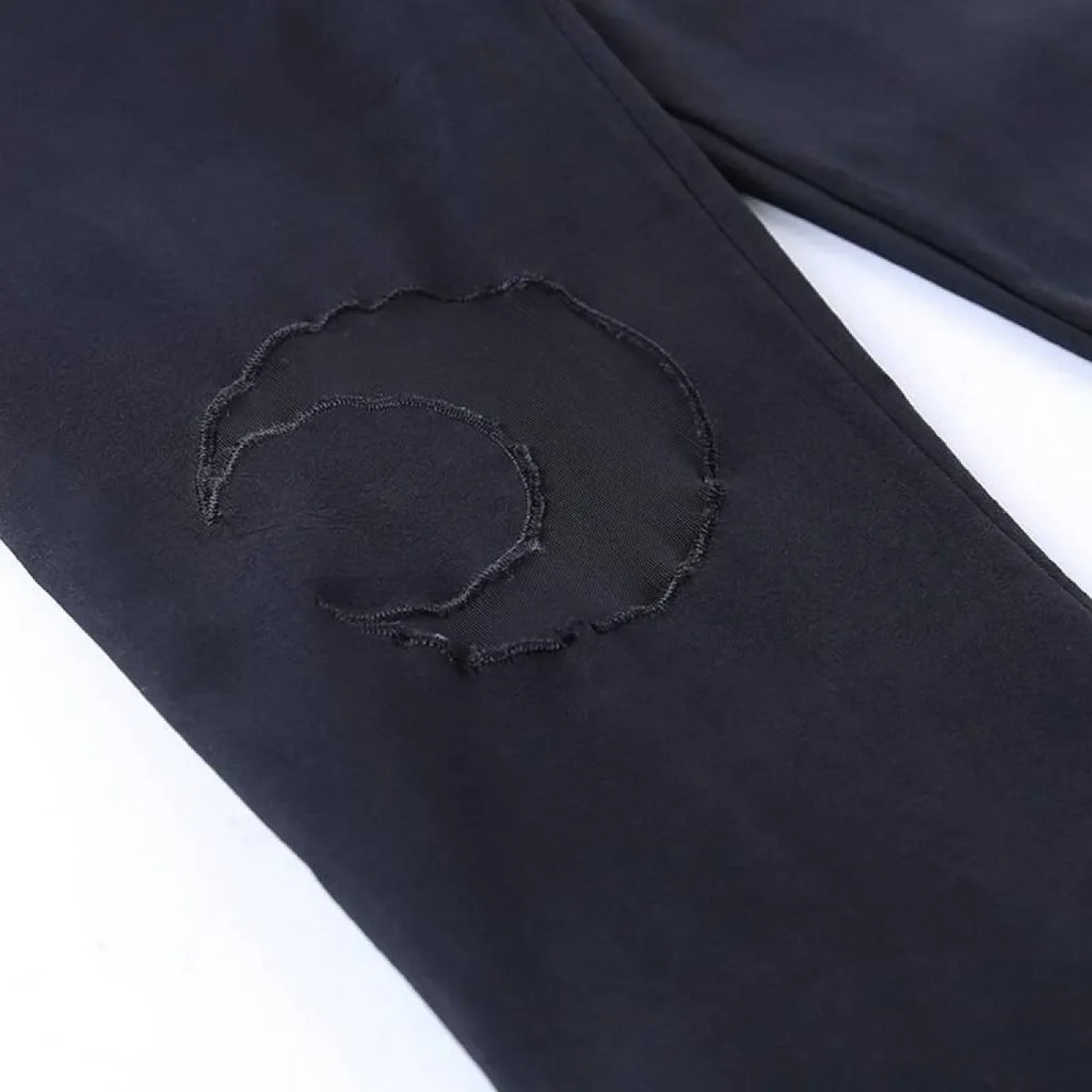 Gothic Crescent Moon Cutout Pants