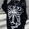 Skull Print Knit Sweater