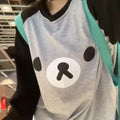 Kawaii Bear Oversized Long Sleeve Tee