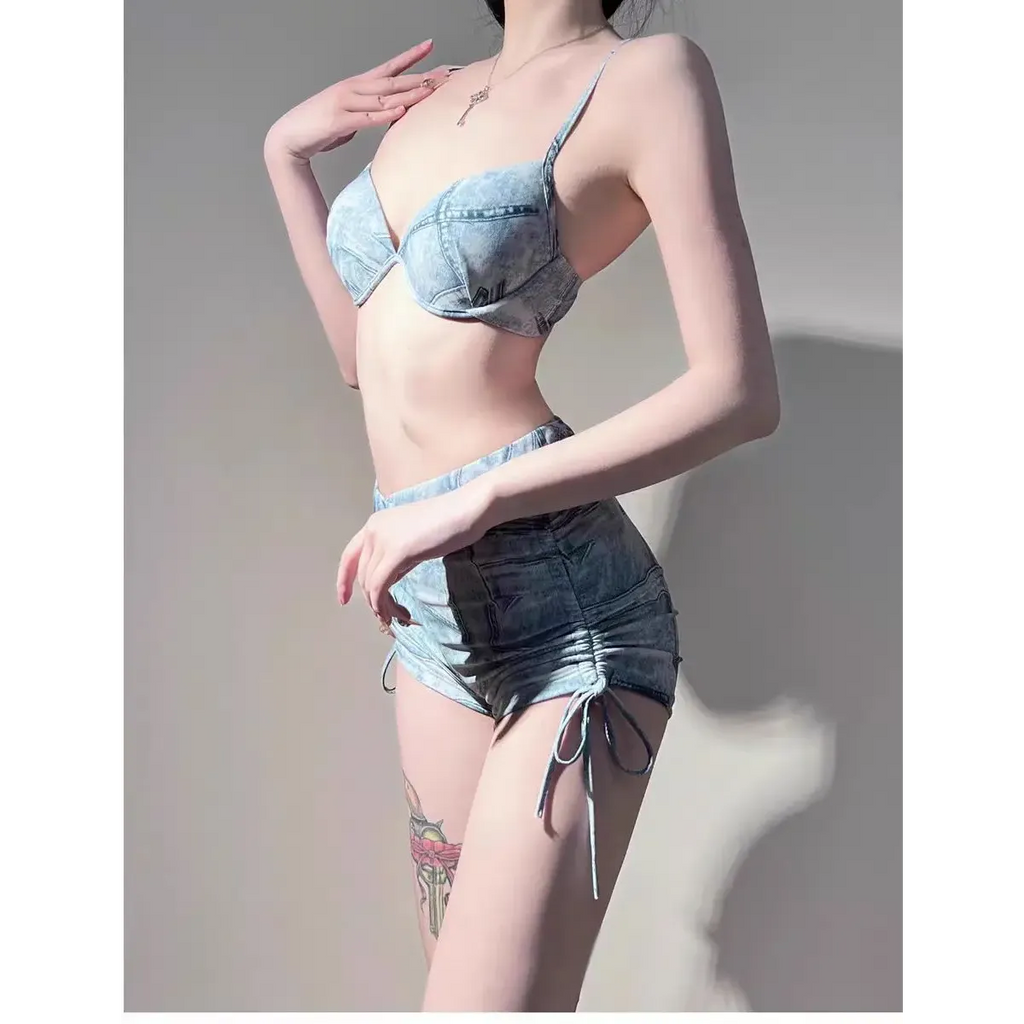 Mesh Off Shoulder Set – Harajuku Bikini & Smock Swimsuit