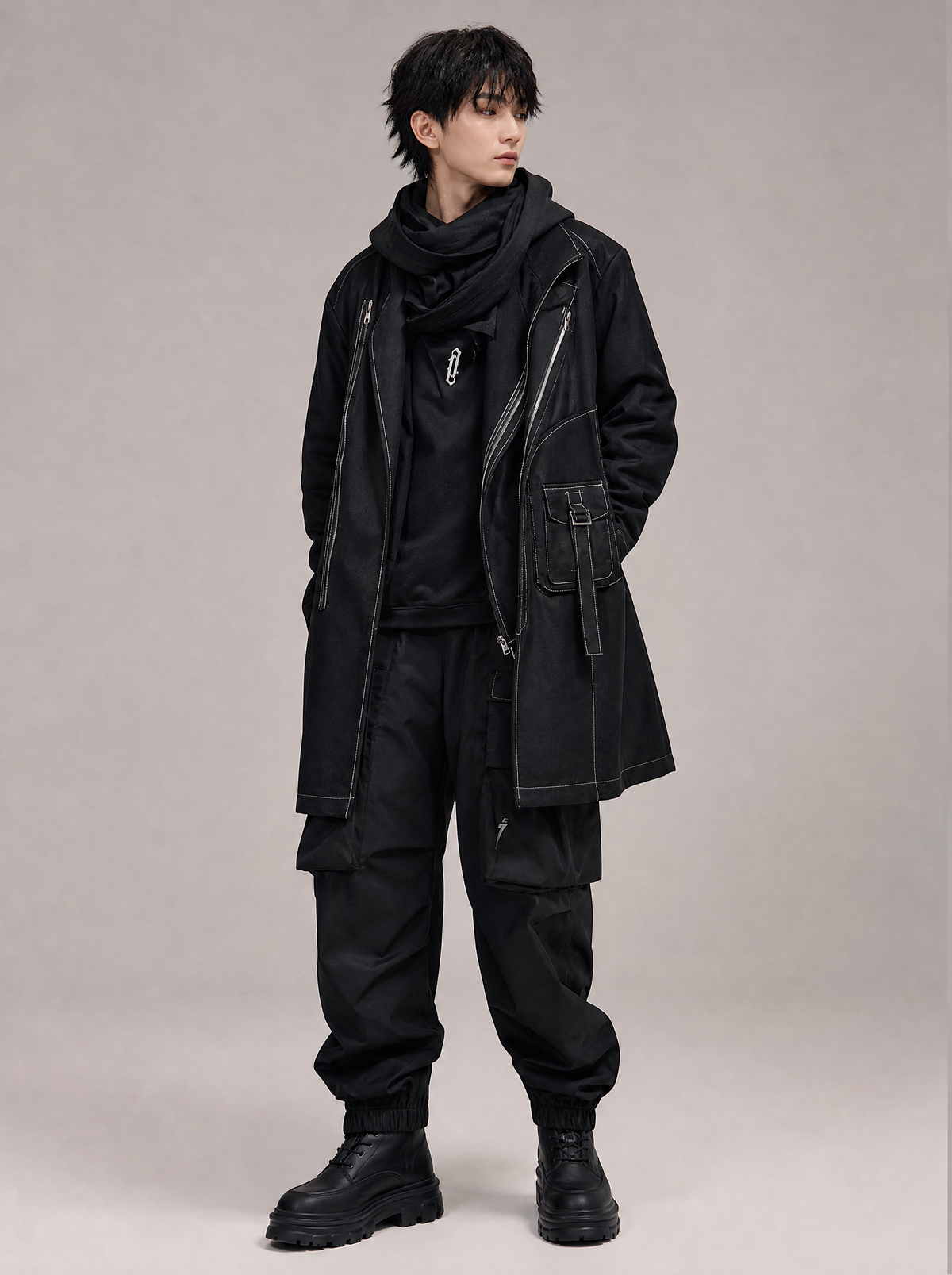 Dark Revolution Tech Jacket worn by model