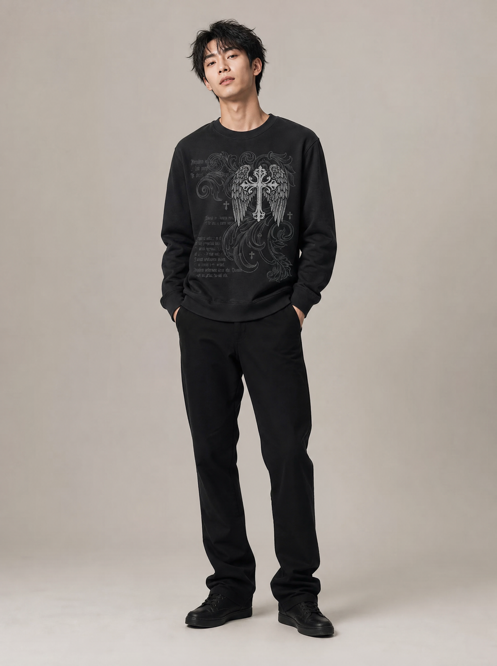 Cross Wings Graphic Tee worn by model