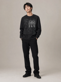 Worn by a Japanese male model: Cross Wings Graphic Tee