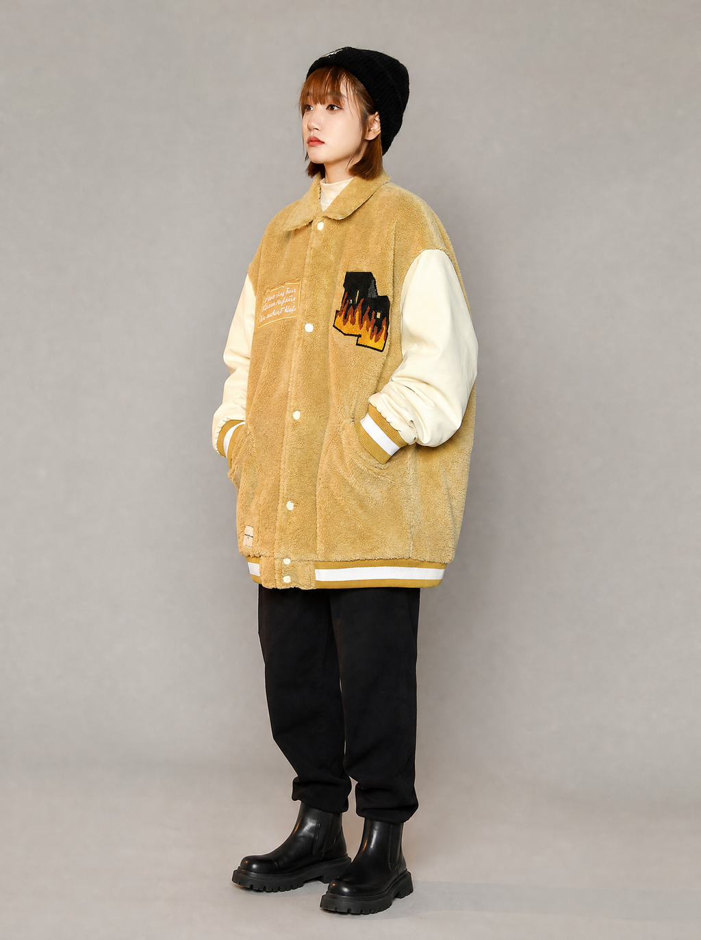 Worn by a Japanese female model: Women's Reduction Baseball Jacket