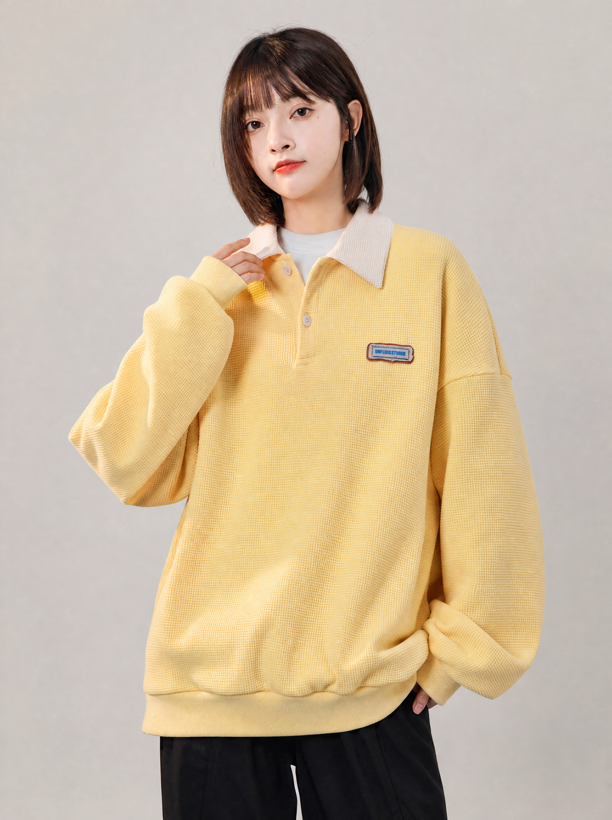 Worn by a Japanese female model: Women's Casual Studio Sweater