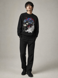 Worn by a Japanese male model: SW9977 War of Beasts Embroidered Sweater