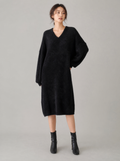 Worn by a Japanese female model: V-Neck Sweater Dress