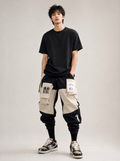 Worn by a Japanese male model: HiP8 Japanese Kanji Joggers