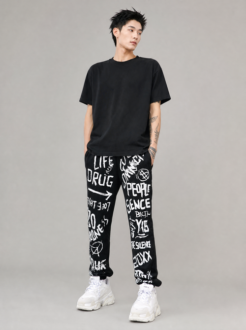 Worn by a Japanese male model: APP2 Urban Speed Racer Sweatpants