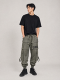 Worn by a Japanese male model: HiP5 Olive 09 I-Tech Cargo Pants