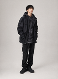 Worn by a Japanese male model: HiJ39 Black Retaliation Jacket