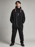 Worn by a Japanese male model: HiH26 I-Tech Fleece Hoodie