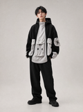 Worn by a Japanese male model: UUC-H1 Patchwork Functional Hoodie