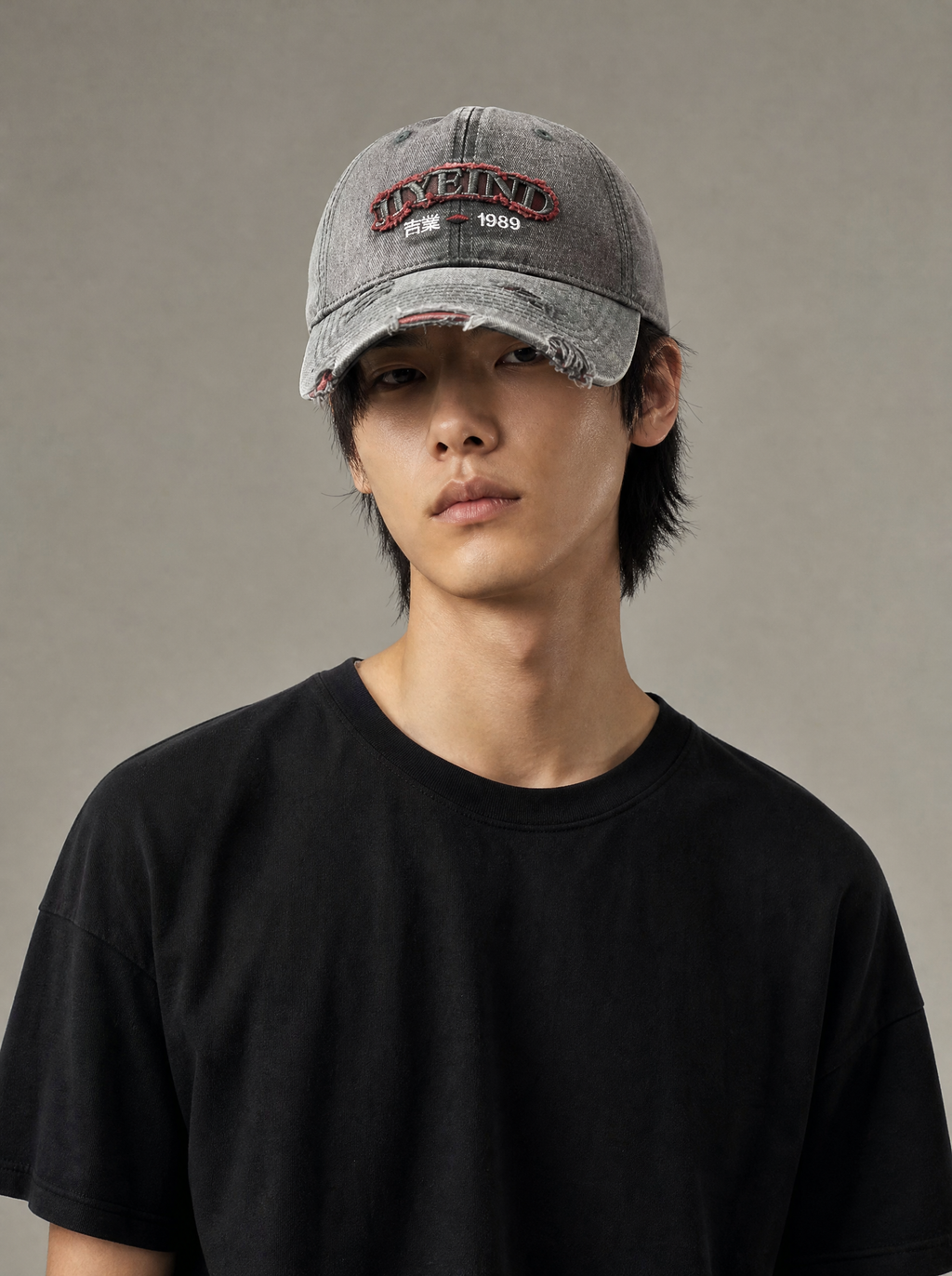 Worn by a Japanese male model: HiH3 Heavy Industries Hat