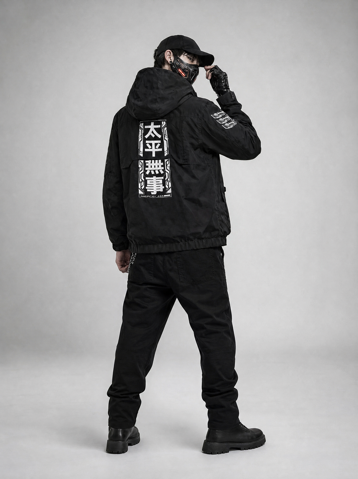 Worn by a Japanese male model: IBJ518 Niepce Combat Windbreaker