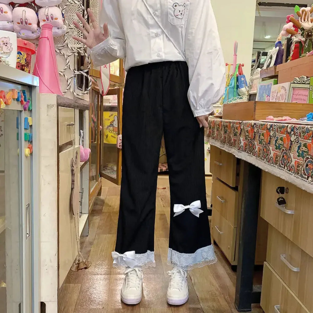 Kawaii High Waist Corduroy Lolita Pants