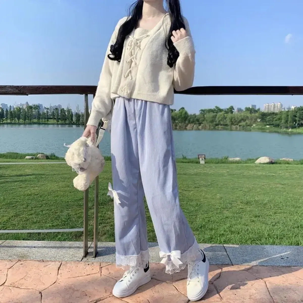 Kawaii High Waist Corduroy Lolita Pants