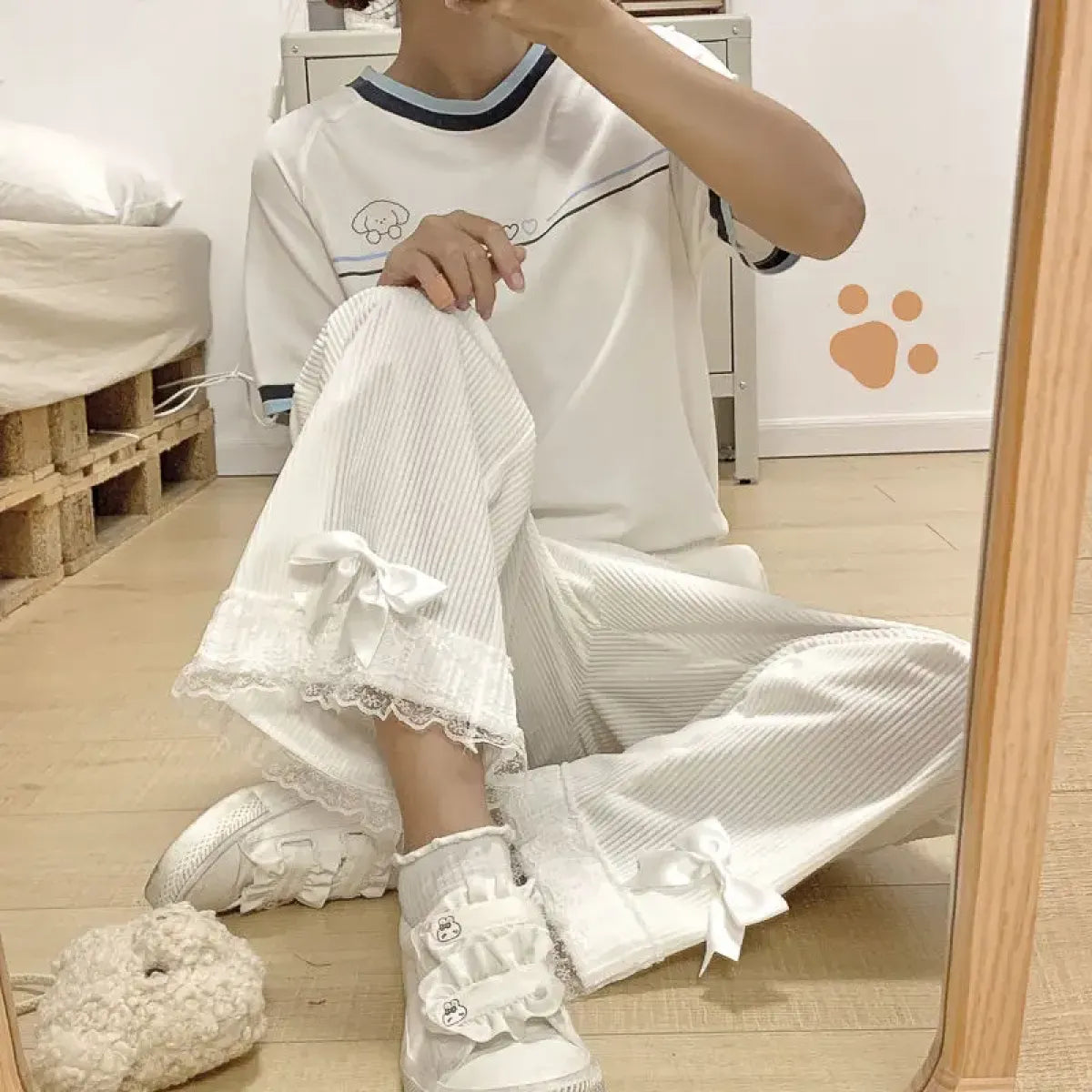 Kawaii High Waist Corduroy Lolita Pants