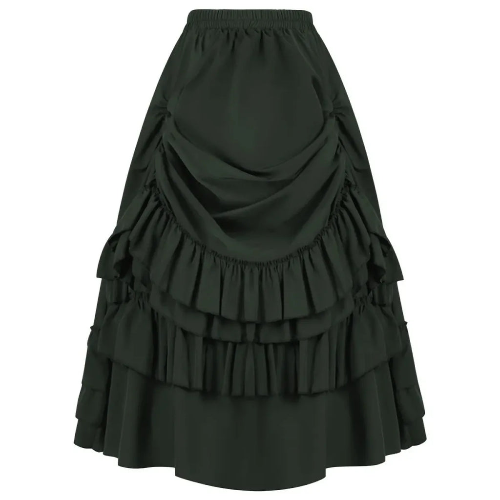 High Waist Victorian Ruffled Skirt – Gothic Steampunk