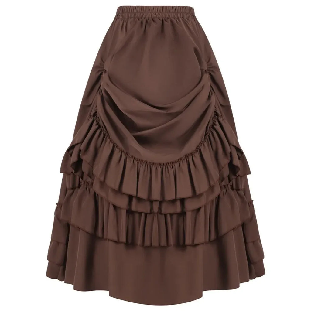 High Waist Victorian Ruffled Skirt – Gothic Steampunk