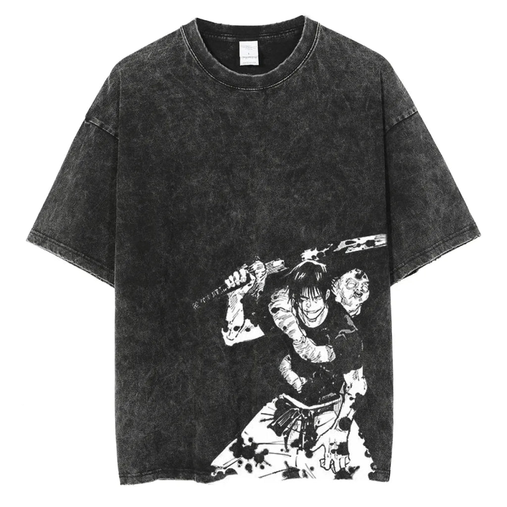 Hip Hop Streetwear Vintage T-shirt - Japanese Anime Graphic Print