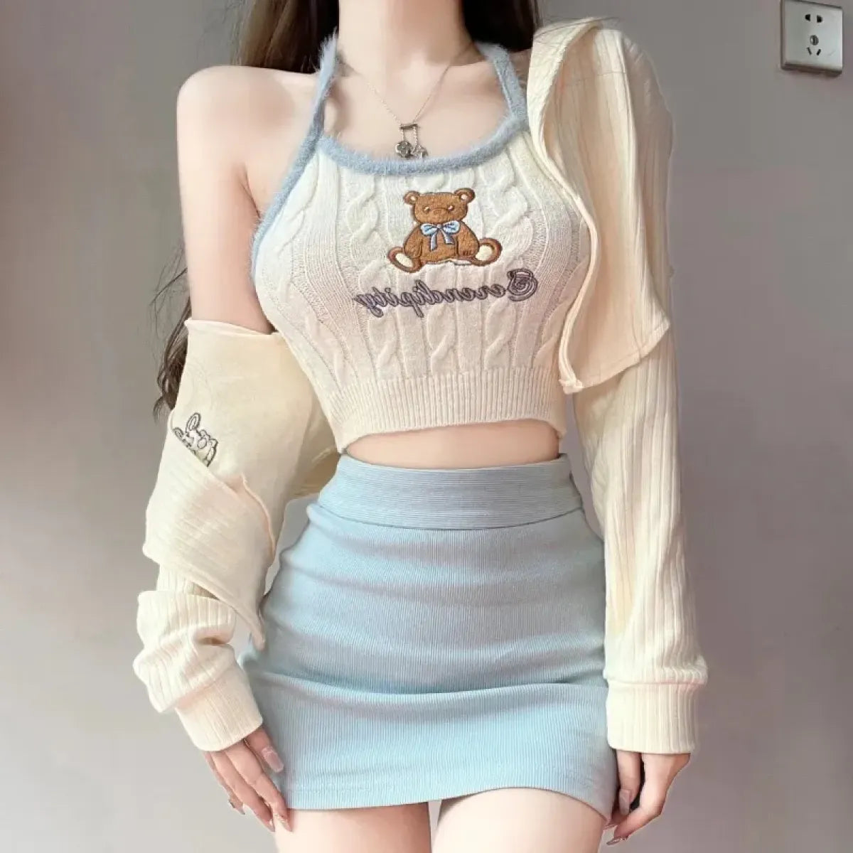 Knit Teddy Outfit