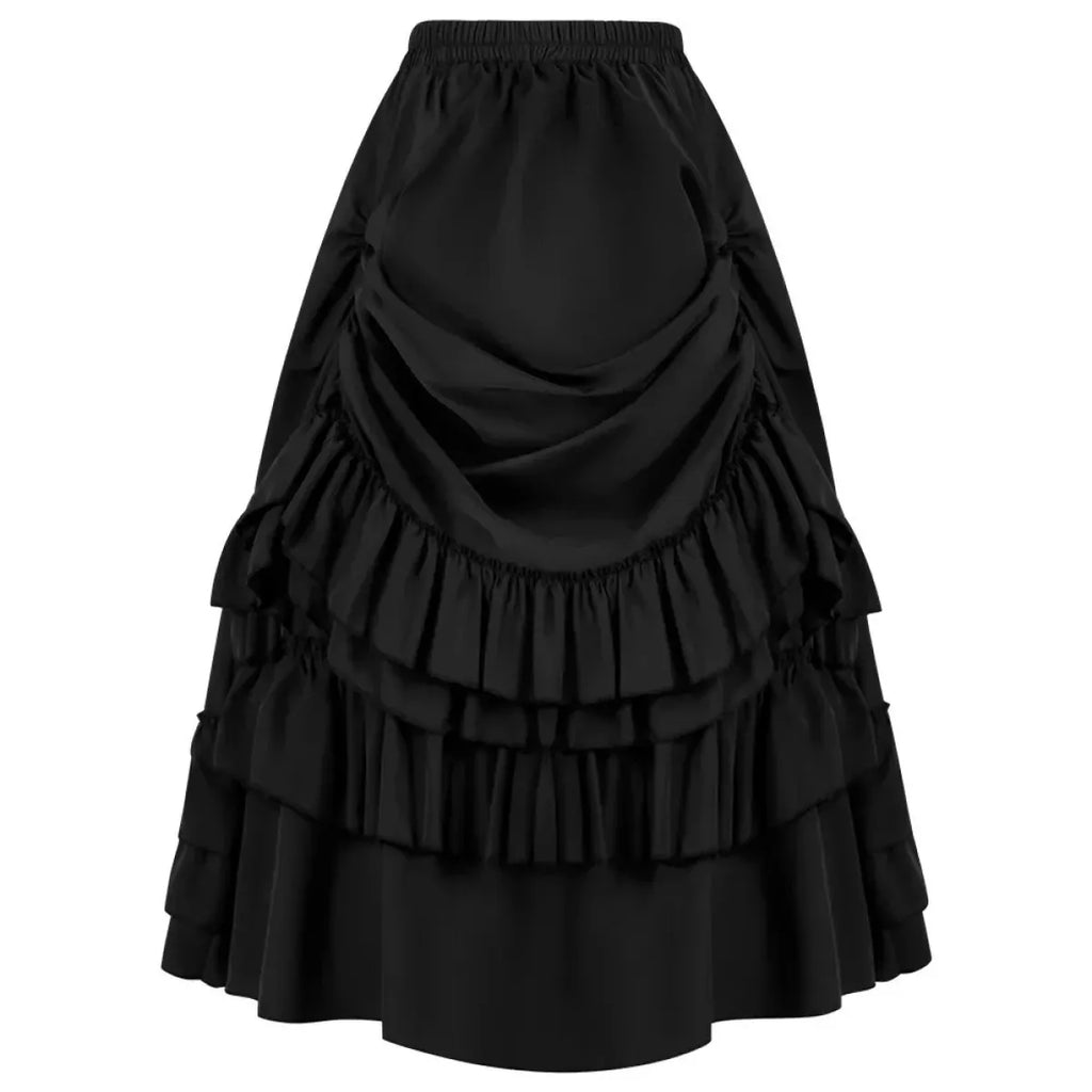 Layered Steampunk Skirt – Victorian Ruffles Cosplay Gothic